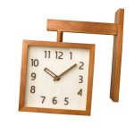 Horloge murale - dilwe - modle double face - bois massif - design silencieux - carr