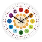 Horloge murale - enfants - silencieuse - 30 cm - d�corative - apprentissage de lheure