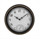 Horloge murale �tanche ext�rieure avec thermom�tre ip44 horloge de d�coration de jardin ronde vintage ...
