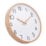 Horloge murale minimaliste en bois 30 cm dcorative  piles ronde sans tic - tac art mural silencieux ...