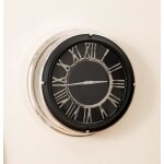 Horloge murale moderne costway - chiffres romains couvercle en verre silencieuse dia. 345 cm noir