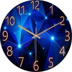 Horloge murale moderne silencieuse  quartz 30cm en verre tremp pour chambre et maison