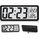 Horloge murale num�rique horloge digitale horloge num�rique murale avec chiffres temp�rature date(202 ...