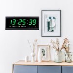 Horloge murale numrique lectronique led affichage de la date horloge 12 / 24 heures (vert)