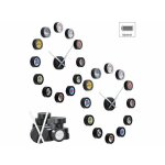 Horloge murale personnalisable - infactory - 12 cadres photos - noir - contemporain - design Horloge murale personnalisable - infactory - 12 cadres photos - noir - contemporain - design