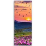 Horloge murale prairie de montagne au coucher du soleil (i - 14153) 25x70 cm