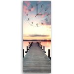 Horloge murale quai au coucher du soleil (i - 14154) 40x118 cm