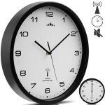 Monzana horloge murale radio pilote  quartz silencieuse noire  31cm avec trotteuse changement dheure ...