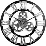 Horloge murale r�tro - pzcc - silencieuse - chiffres romains - 45 cm - style vintage - mat�riaux �cologiques ...