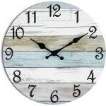 Horloge murale silencieuse sans tic - tac � piles style rustique bord de mer pour salle de bain cuisine ...