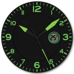 Horloge murale silencieuse cadran vert fishtec grands chiffres temp�rature int�rieure lcd salon chambre ...
