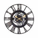 Horloge murale - thinia home - vintage noir / or Ø38 cm - design rétro - chiffres romains - aiguilles ... Horloge murale - thinia home - vintage noir / or Ø38 cm - design rétro - chiffres romains - aiguilles ...