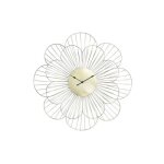 Horloge murale - lana deco - fleur dor - mtal - 57 x 4 x 57 cm - design contemporain