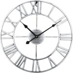 Horloge murale - xvx - m�tal 40 cm - silencieuse - vintage - int�rieur