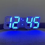 Horloge numrique - allowith - 3d led - dcoration murale - bureau - acrylique bleu