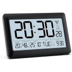 Horloge num�rique murale reveil digitale radiopilot�e grand �cran lcd 7 5& 34 - horloge num�rique � piles ...