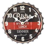 Horloge - by sigris - bistrot mural en mtal noir - vintage - 20x3x20cm
