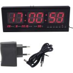 Horloge pendule murale num�rique - hen - led - affichage temp�rature - calendrier - �conomie d�nergie ...