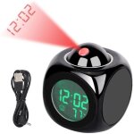 Horloge de projection multi - fonction lcd digital wall projection voix parlante affichage de la temp�rature ...