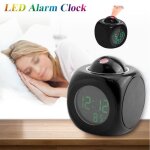 Horloge de projection multi - fonction lcd num�rique mur projection voix parlante affichage temp�rature ...