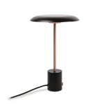 Lampe � poser - faro barcelona - hoshi - noir / cuivre - led 12w dimmable - h40 cm