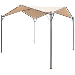 Hot?9612 chapiteau tonnelle de jardin tente 4x4 m beige acier haut de gamme