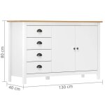 Hot sale * buffet?1 pc? - sheld - commode meuble de rangement / meuble bas - hill blanc 130x40x80cm bois ...