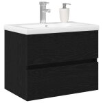 Hot sale * meuble de lavabo de salle de bain cabinet sous �vierjills ch�ne noir 80x39x62 cm - m120678 ...