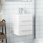 Hot sale * meuble - lavabo de salle de bain cabinet sous �vierjills meuble wc avec bassin int�gr� blanc ...
