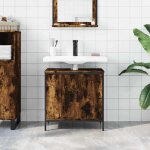 Hot sale * meuble - lavabo de salle de bain cabinet sous �vierjills meuble wc ch�ne fum� 60x30x60 cm ...