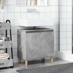 Hot sale * meuble lavabo salle de bain cabinet sous �vierjills meuble wc gris b�ton 58x33x60 cm bois ...