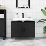 Hot sale * meuble - lavabo de salle de bain cabinet sous �vierjills meuble wc noir 80x30x60 cm - m821458 ...