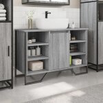 Hot sale * meuble - lavabo de salle de bain cabinet sous �vierjills meuble wc sonoma gris 91x35x60 cm ...