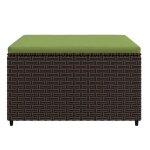 Hot sale�petit fauteuil / chaise de balcon - solomon - repose - pied de jardin avec coussin marron r�sine ...