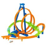 Hot wheels - circuit avec 5zones de carambolage et propulseur motoris hnl97