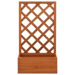 Hot1194 bac a fleur lit surlev de jardin -  treillis de jardin orange 50x25x90cm bois de sapin robuste ...