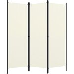 Hot1645 cloison de s�paration paravent - 3 panneaux - s�parateur de jardin - blanc cr�me 150x180 cm robuste ...