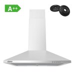 Hotte aspirante 60cm classe a + + 350 m3 / h recyclage et evacuation led eclairage inox Hotte aspirante 60cm classe a + + 350 m3 / h recyclage et evacuation led eclairage inox