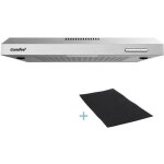 Hotte aspirante casquette visi�re - 60cm comfee - 3 vitesses - �vacuation & recyclage - led lampe - filtre ...