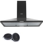 Hotte aspirante comfee hotte de cuisine 90cm - 400 m� / h - 2 filtres � charbon - 3 vitesses - recyclage ...