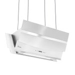 Hotte aspirante cuisine 90cm hotte lot inclines acier inoxydable verre blanc