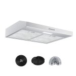 Firegas hotte aspirante 60cm extracteur de cuisine sans vacuation 3 vitesses avec filtres  charbon ...