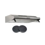 Hotte casquette 60 cm inox - double moteur 203 watts - 435 m3 / h