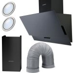 Hotte de cuisine chemin�e - berdsen - 60 cm - noir - mod�le bt - 211 - acier inoxydable - verre tremp� ...