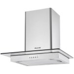 Hotte dcorative murale brandt bhb1644ix - 60cm - evacuation & recyclage - inox + verre - 552 m3 / h