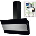 Electrolux hotte dcorative inclin aspirante noire largeur 90cm dbit dair 600m3 / h