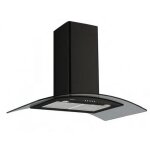 Hotte dcorative murale glem ghs 972 bk - noir - 650 m3 / h - led 2 x 15 w - 3 vitesses daspiration