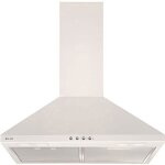 Hotte murale pyramide - glem - ghp645wh - 500 m3 / h - boutons poussoirs - spots led