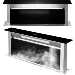 Hotte de plan de travail r�tractable - berdsen - 90 cm - noir - �clairage led int�gr� - 9 vitesses - ...