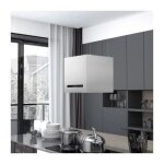 Hotte suspendue - acier inoxydable - 37 cm - tactile lcd - blanc - hotte ilot